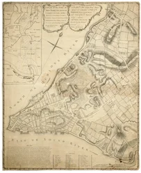 Plano de la ciudad de Nueva York y sus alrededores hasta Greenwich en el río Norte (Hudson) hasta Crown Point en el río Este, levantado en 1766, 1775